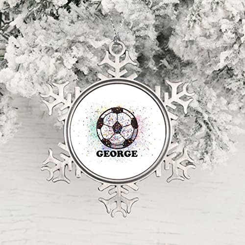 Ornamentos engraçados de Natal, decorações de árvores de Natal - Nome personalizado de padrão de tinta de bola Ornamento de floco