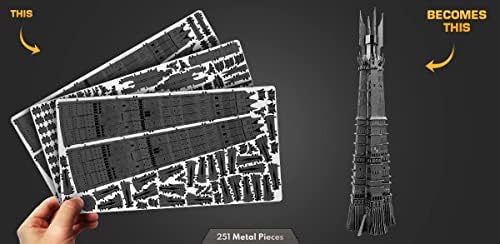 Metal Earth Premium Series Lord of the Rings Orthanc 3D Metal Model Kit pacote com pinças fascinações