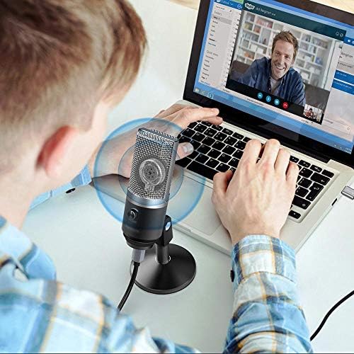 Microfone USB WSSBK para laptop e computadores para gravar streaming Twitch Voice Overs Podcasting para Skype