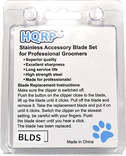 Kit HQRP: Blades de Clipper Animal 2pcs - Tamanho 5/5FC - Para corte de cabelo para cães, lados do corpo/recorte traseiro, 1/4