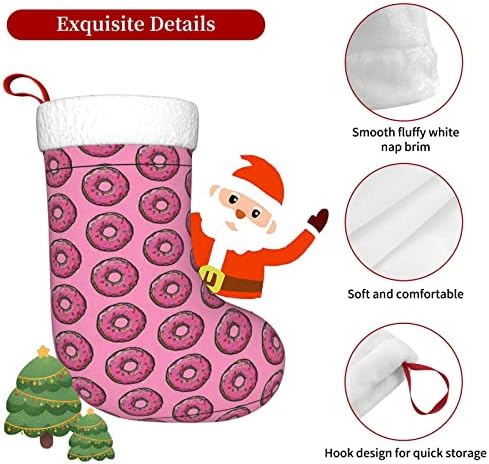 CutedWarf Donut Christma meias de Natal Decorações de árvores de Natal para presentes de festa de férias de Natal de 18 polegadas