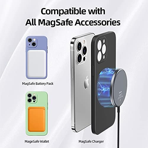 Caixa magnética de silicone para iPhone 13 Pro com carregamento sem fio para mag-seguro, capa de TPU à prova de choques