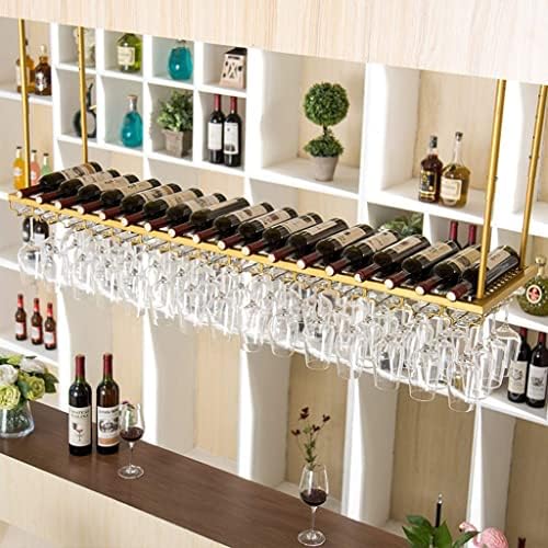 Porta de vinho Prateleira de vinho e porta de vidro, penduramento de vidro pendurado, suporte de vinho ajustável grátis para o