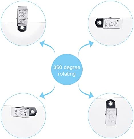 100 PCs Clear Badge Holder Clip Nome Tags Tags Horizontal PVC ID Titulares para crachás Distintivos com clipes