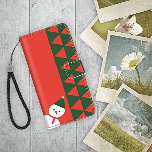 Caixa da carteira Dafei para iPhone 7/8 Plus com Arte do boneco de neve Padrão de impressão de Natal PU FLIP FOLI