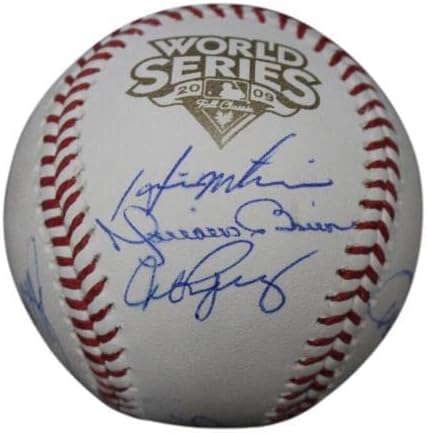 2009 New York Yankees Team assinou o World Series Baseball 9 Sigs Steiner 33942 - Bolalls autografados
