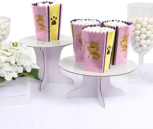 Baby Girl Teddy Bear - Chá de bebê Favor favor as caixas de tratamento de pipoca - Conjunto de 12
