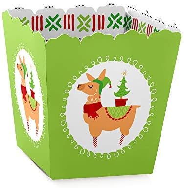 Big Dot of Happiness Fa la llama - Mini caixas de favor da festa - Caixas de doces de festa de Natal e Festas - Conjunto