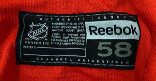 O jogo do New York Rangers usou a camisa de prática vermelha reebok NHL 58 DP29937 - jogo usado NHL Jerseys