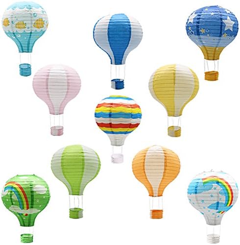 Lanternas de papel de balão de ar quente, lâmpadas de bola de festa japonesa reutilizável decoração de festas de