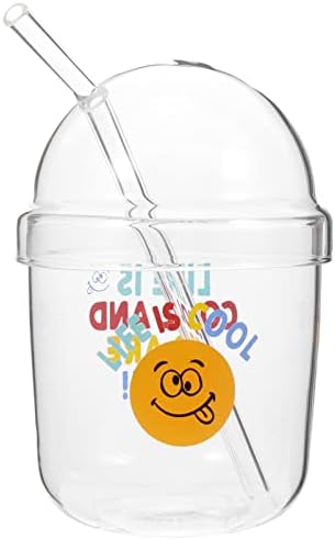 Upkoch 1 conjunto de vidro copo de água com palha de palha de verão garrafa de água gelo de café bebendo suco de suco de