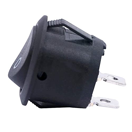 MGTCAR 10PCS AC 250V/6A, 125V/10A ， BLACK ， ON/OFF SPST 2 PIN 2 Posição Mini Rocker Switches Rocker Toggle Switch Switch
