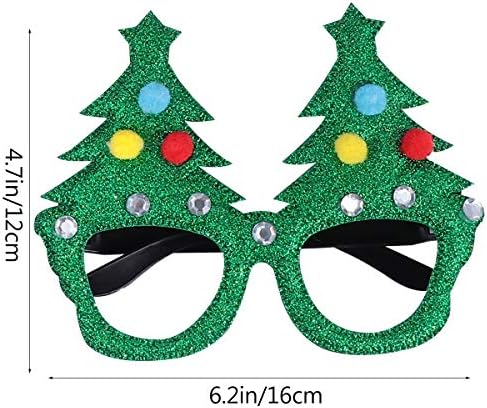 8pcs Elementos de Natal Design óculos de moldura Olhos de festa Adeços de festa de festa Verde para o banquete de casamento