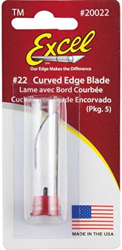 Blades do Excel 22 Blade de borda curva, 5 pacote, americano fez lâminas de hobby de substituição