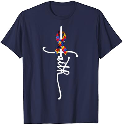 Autism Faith Cross Autism Autistic Gifts Autism Consciência T-shirt