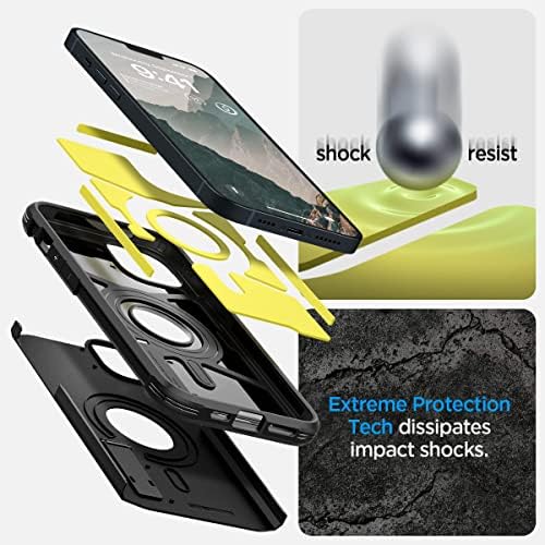 Armadura resistente Spigen compatível com MagSafe projetado para iPhone 14 Case - Black