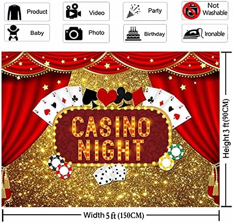Las Vegas Gold Glitter Bokeh Penografia de fotografia 5x3ft Vinil Casino Night Poky