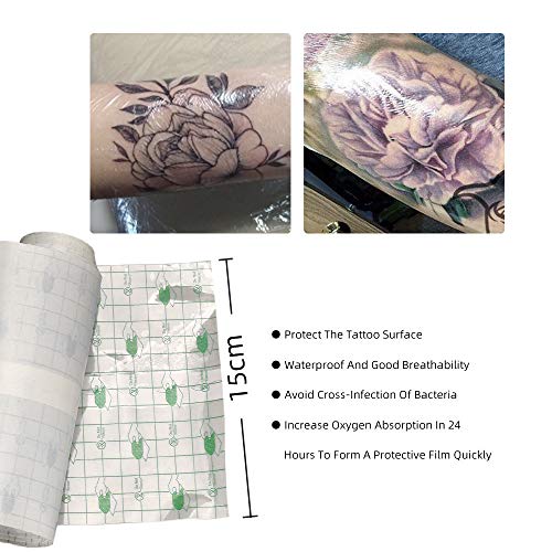 Tattoo Bandage Roll, Atomus 5.47yd x 5,9in Tattoo tatuagem Pós -cuidado Cura Proteção Clear Bandrages Bandrages Film Tattoo