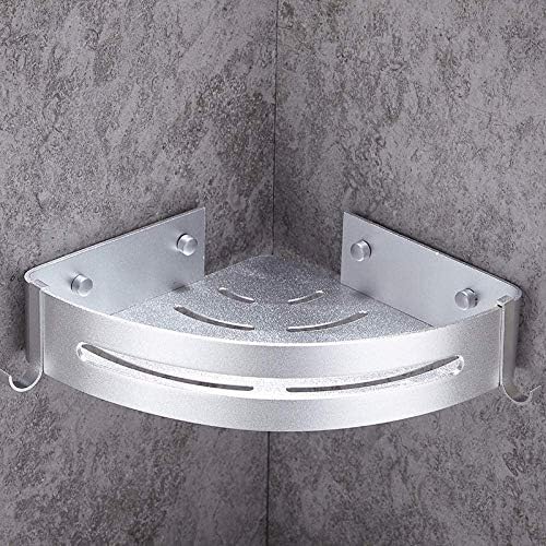 Prateleira multifuncional ygcbl, sem perfuração com espaço de prateleira de auto-banho em alumínio, camada única prata/camada única