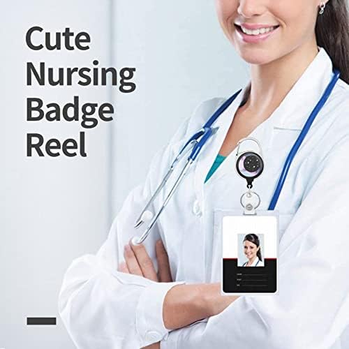 Bolos de crachá titular do chaveiro retrátil Pesado com clipe de identificação para enfermeiro Nome do cartão -chave Tag Star e Moon