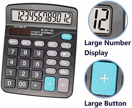 Calculadoras LIJUST, Calculadora de Desktop de Função Padrão KK-837-12s, tela LCD de 12 dígitos, calculadoras básicas de bateria