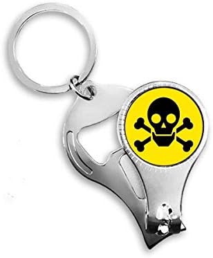 Danger Chemical Toxic Skull Symbol Nipper Ring Botty Chain Bottle Operler Clipper