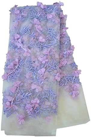 Aisunne African Lace Fabrics 5 metros de tecido de renda francesa nigeriana com flor bordada de moda para vestidos de festa