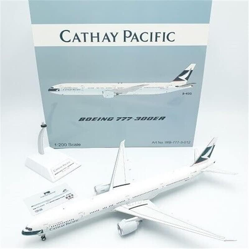 Jfox Cathay Pacific Airways para Boeing B777-367/ER B-KQQ com Stand Limited Edition 1/200 Diecast Aircraft Modelo pré-construído