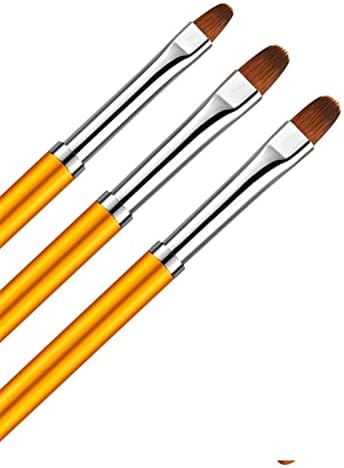 Dijiaxie Tool 3pcs/defina a cabeça redonda de extensão acrílica Brushes de arte de caneta pintando desenho de manicure