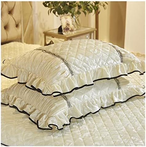 KFJBX 2PCS Velvet acolchoado travesseiro de renda para a cama decoração de casa Cober com travesseiro retangular inverno