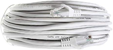 Cabos diretamente online branco de 50 pés CAT6 Ethernet Rede Cabo RJ45 Modem de internet Cordão de patch