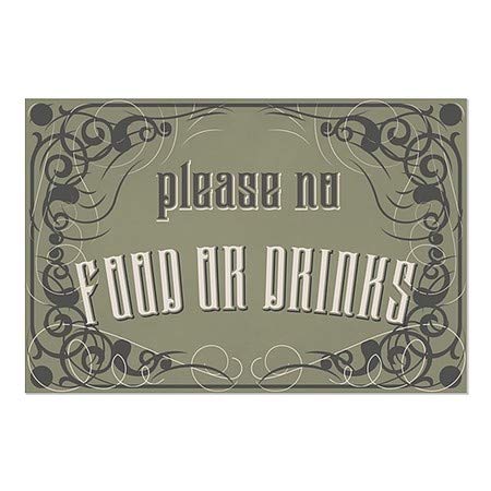 CGSignLab | Por favor, sem comida ou bebida -victorian gótico Janela Bolding | 36 x24