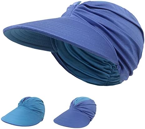 Visor feminino Chapéu largo Summer Face Beach Chapéus de verão e bonés viseira Viseira Caminhadas de chapéu de boné e