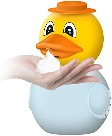 Poligons 15 oz de desenho animado pato recarregável dispensador de sabão de espuma automática, dispensador de sabão de espuma