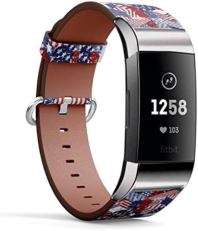 Compatível com Fitbit Charge 3 / Charge 3 SE - Substituição de pulseira de pulseira de banda de couro com adaptadores