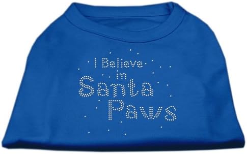Mirage Pet Products, 18 polegadas, acredito na camisa impressa de Santa Paws para animais de estimação, xx-grande, azul