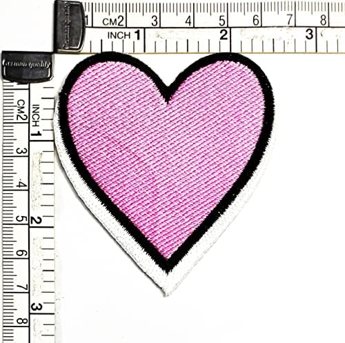 Kleenplus 3pcs. Pink Heart Bordado Ferro Bordado em Artes de Fashion Patch Fashion Bonito Love Heart Cartoon adesivos para fantasia