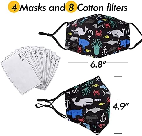 Infinite Kids Face Bandana Mask, capa de máscara de gaze de algodão reutilizável para crianças, cobertura de proteção multicolorida