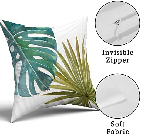 Capas de travesseiros de folhas tropicais verdes de oliveira 20x20 polegadas Monstera Banana Palm Leaf Couch Caso de travesseiros