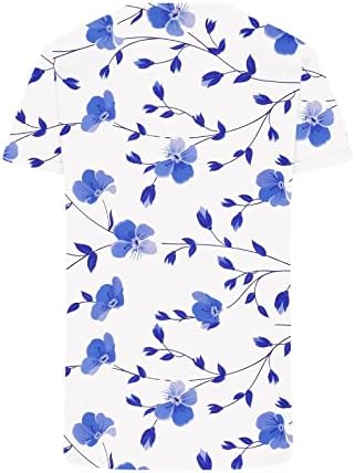 Camisa superior de manga curta no outono para feminino 2023 algodão de renda De profundo V Neck Flor Graphic Brunch Tee UQ UQ