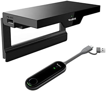 Yealink Roomcast Wireless HDMI Transmissor e receptor 4K, até 4 telas lançando sistema de apresentação sem fio, equipado com plug &