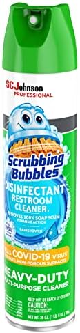 Sc Johnson Professional, esfregando bolhas de limpador de banheiro multiuso e aerossol desinfetante, 25 oz