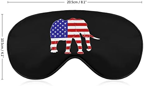 Elefante na bandeira americana máscara de olho máscara de olho macio de olho engraçado capa de olho de olho para viagem para viajar