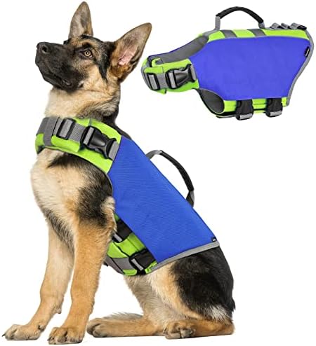 Jaqueta salva -vidas de cão Vavopaw, colete salva -vidas para cães com alça de resgate de alta flutuabilidade, coletes de segurança