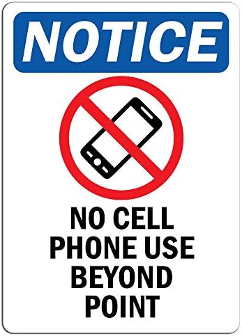 Aviso - Nenhum telefone celular usa além deste sinal de ponto com símbolo | Etiqueta adesiva de adesivos de varejo