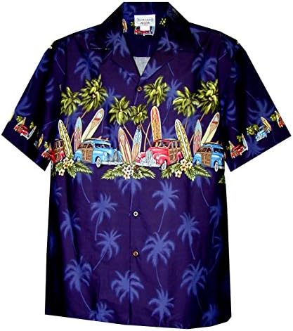 Lenda do Pacífico Antigo tempo masculino da camisa havaiana de surfboard