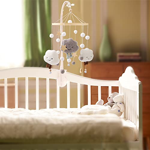 MacABaka Baby Mobile for Crib, Boho Cloud Mobile Macrame Tassels com Toys giratórios pendurados Mobiles Decoração de cama infantil