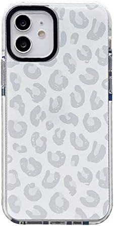 Caixa de telefone suave e cinza de leopardo branco para Apple iPhone 12 Pro Bumper Women Cover elegante para iPhone 12 e 12Pro