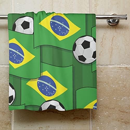 Padrão de futebol brasileiro Face toalha Toalhas premium pano de lavagem de pano para spa e banheiro de hotel