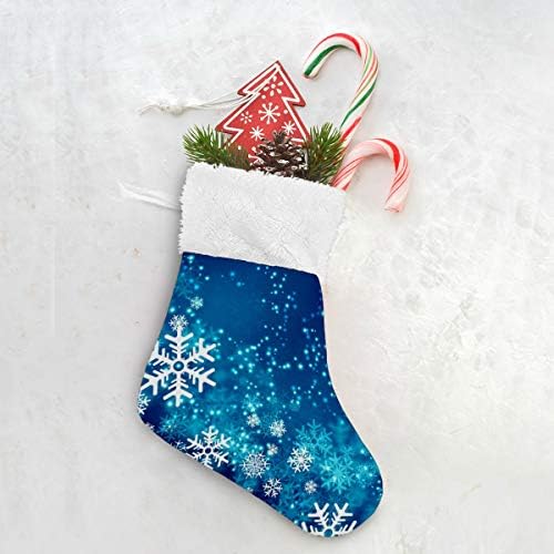 Meias de natal alaza natalflakes snowflakes clássicos personalizados pequenas decorações de meia para férias em